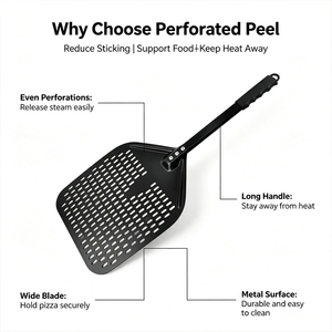 Accessoires de pâtisserie, outils, <span class=keywords><strong>pelle</strong></span> à pizza perforée, <span class=keywords><strong>pelle</strong></span> à pizza en aluminium, <span class=keywords><strong>pelle</strong></span> à pizza à revêtement dur <span class=keywords><strong>pour</strong></span> <span class=keywords><strong>four</strong></span> commercial - Product Image 3