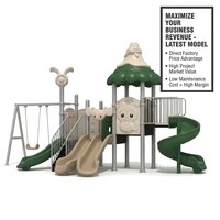 SageDelightRides Ensemble de jeux de loisirs personnalisé avec balançoire, toboggan double voie, auvent ondulé et escalier pour enfants, en LLDPE et acier galvanisé, pour écoles, OEM