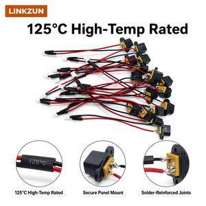 12V PVC 铜质面板安装式直流电源插孔线束，带 2 针连接器，适用于电池组和电子设备 - Product Image 3