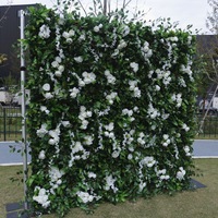 Mur végétal en tissu 5D, mur végétal simulé, fond de mur végétal, décoration intérieure, mur de fleurs, fleurs artificielles