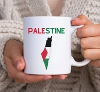 Commercio all'ingrosso della fabbrica di alta qualità Logo personalizzato di grande capacità bianco resistente al calore in ceramica tazza palestina per attività regalo