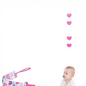 8 pièces de clips de sucette et de chaînes de sucette à motifs de dessins animés avec <span class=keywords><strong>adaptateur</strong></span> en polyester - Jouets de dentition pour nouveau-nés - Product Image 3