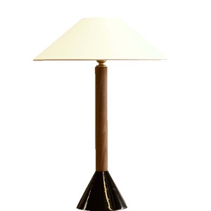 Table Lamp Wooden Base Black Cone Stand E27 LED Bulb Switch Control For Bedroom Study Living Room - Product Image 5