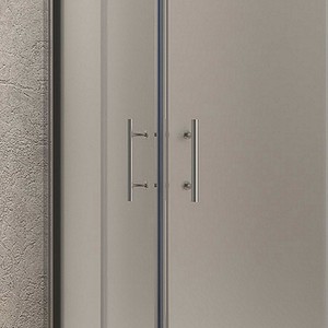 Kamalu KF1000 custodia per porta doccia in stile moderno a tre lati 90x80x90 doppio scorrevole 6mm Anti-calcare opaco in vetro pieghevole - Product Image 3