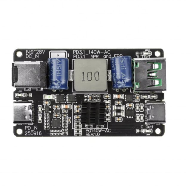 PD 140W Fast Charging Module High-power DC Buck Dual Port Charging Module Type C USB Step-Down Converter PD3.1 QC3.0 QC4 QC4+