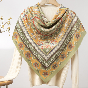 2024新しいスタイルスクエアウールプリントシルクスカーフ冬アクセサリー男性と女性のためのツアーグループ - Product Image 2