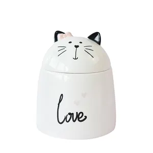 BON WILL MEOW Cookie Jar CAT Fine Stoneware Ceramic Bow with Lid Deco by Pink Storage Bottles & Jars 4 Packaging Cover