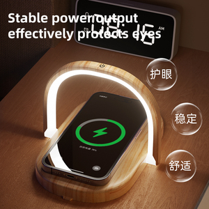 2024 lampe de bureau de Table Led chaude avec chargeurs <span class=keywords><strong>sans</strong></span> <span class=keywords><strong>fil</strong></span> de téléphone support 15w chargeur de téléphone <span class=keywords><strong>sans</strong></span> <span class=keywords><strong>fil</strong></span> rapide lampe support en bois - Product Image 5