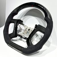 Volant de voiture sport en cuir suédé noir personnalisé en fibre de carbone avec LED et vibrations, style sportif, Plug+Play, garantie 2 ans