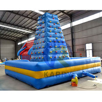 KARRY Grand château gonflable d'extérieur en PVC avec mur d'escalade pour enfants, parcs d'attractions sportifs - Usage commercial, capacité 100-300 kg