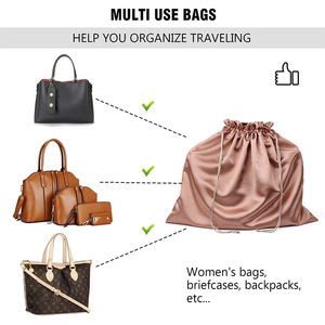 Pochette de protection en satin personnalisée avec logo, sac de rangement de luxe en satin pour sac à main, faible MOQ, vente en gros, sacs anti-poussière - Product Image 5