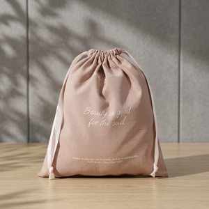 Sac à poussière en coton et lin rose avec logo personnalisé imprimé, idéal pour les usines de chaussures, vente chaude, pochette cadeau en mousseline de coton pour vêtements - Product Image 1