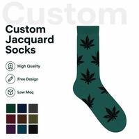 Fabrication OEM/ODM, design personnalisé, logo, chaussettes pour hommes et femmes, chaussettes en coton peigné, douces et confortables, chaussettes de sport jacquard pour l'automne
