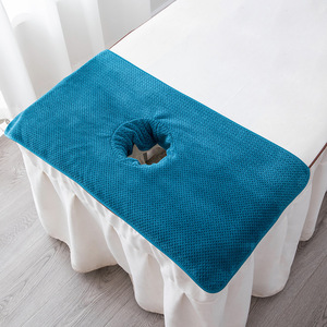 Housse de lit de massage douce avec trou pour le visage, <span class=keywords><strong>serviette</strong></span> de lit de spa réutilisable avec trou pour le visage, drap pour soins de la peau 40*80CM - Product Image 1
