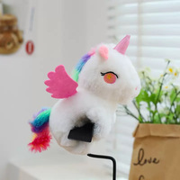 Vente chaude en peluche licorne dessin animé marionnette à main poignet poupée jouet Animal en peluche enfant cadeau d'anniversaire doux coloré licorne Bracelet