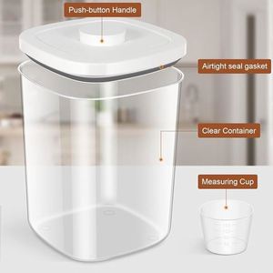 Airtight Rice <b>Container</b> 25 Lbs <b>Clear</b> <b>Plastic</b> Food Storage <b>Container</b> Bin for Flour Sugar, Dry Food Holder with Easy Locking Lid - Product Image 2