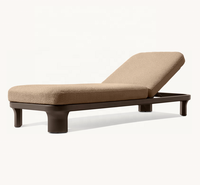 Chaise longue moderne en aluminium noir imperméable aux UV pour l'extérieur, la plage et le patio des hôtels
