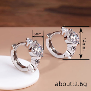 Orecchini a polsino geometrici rotondi da donna per uso quotidiano, accessori per l'orecchio - Product Image 4