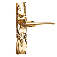 Tout cuivre silencieux Villa chambre à coucher serrure de porte intérieure universelle créative irrégulière luxe or français poignée de porte serrure