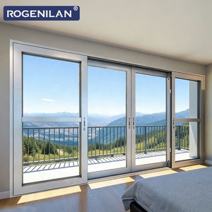 ROGENILAN Puerta Corredera de Vidrio para Patio Exterior Minimalista de Aluminio, Resistente a Huracanes, con <span class=keywords><strong>Doble</strong></span> Acristalamiento Low-E - Product Image 1