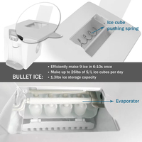 Distributeur d'eau 2 en 1 20kg Bullet Ice Block Making Small Home Commercial Ice Maker Machine for Business Price Automatic