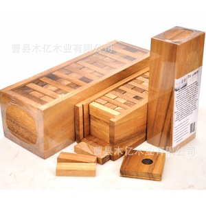 Juego de bloques de construcción de madera CX-104-5454, juguete educativo apilable para niños de 2 a 4 años, regalo de juego creativo - Product Image 4