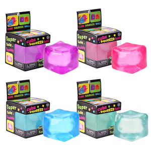 Hot Selling Ice Cube <b>Squishy</b> Toys Square Shape Stress Cube Relief Squeeze Ball Sensory Toys Squeeze Cube Sensory Fidget Toys - Product Image 1
