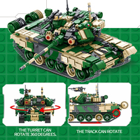 Panlos 632005 1773 adet teknik rus T90 ana savaş tankı ordu askeri yapı taşları tuğla çocuklar için
