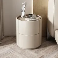 Meuble d'appoint de salon, table de chevet créative en bois massif, 2 tiroirs, nouveau meuble de rangement simple et moderne pour petite chambre à coucher