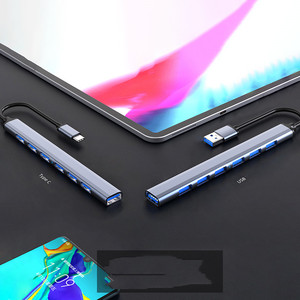 Concentrador de red 7 en 1 con usb 3,0, Adaptador tipo c, multipuerto, divisor, 7 en 1, estación de acoplamiento usb 3,0 para <span class=keywords><strong>HUAWEI</strong></span>, Xiaomi, Samsung, Macbook PC - Product Image 2
