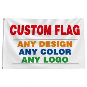 Drapeau personnalisé en polyester simple face 100cmx150cm - Imperméable, durable, haute visibilité, impression par transfert thermique pour l'extérieur - Product Image 1