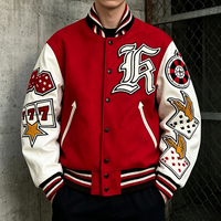 Veste de baseball vintage en laine et viscose avec broderie chenille personnalisée, manches en cuir, veste bomber pour homme, veste letterman
