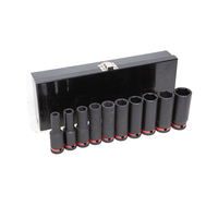 BNYA Lot de 10 douilles à impact Shockwave 1/2 "Drive 16-PC Tray Set