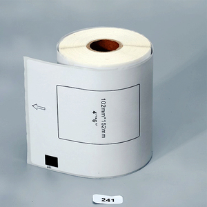 Venta al por mayor de fábrica, <span class=keywords><strong>impresora</strong></span> <span class=keywords><strong>Brother</strong></span> compatible personalizada, 4x6, DK1241, DK241, etiqueta de impresión autoadhesiva, papel adhesivo térmico - Product Image 1