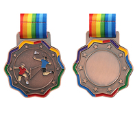 JP0906 Medalla de metal de alta calidad personalizada y trofeos Deporte escolar Bádminton Volante Premios Medallas