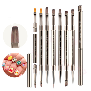 Pinceau à ongles double tête pour nail art, stylo de construction à tête ronde, pinceau à gel de construction, logo personnalisé, pinceau professionnel pour manucure en salon - Product Image 1