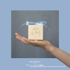 Boîte à bonbons bleue bordeaux et rouge faite à la main pour les mariages Petite boîte carrée en papier cadeau frais avec des matériaux recyclés pour les photos <span class=keywords><strong>de</strong></span> bougies - Product Image 6