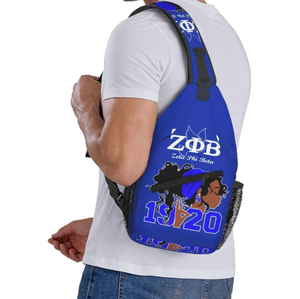 定制 ZPB 1920 胸包背包运动旅行背包联谊会礼物女孩 Zeta Phi Beta 斜挎包时尚休闲男女通用 - Product Image 6