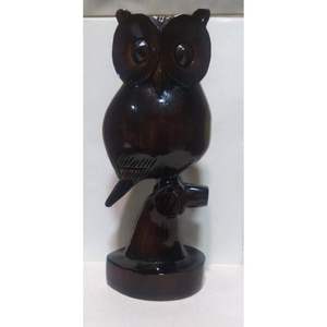 Figurine d'oiseau hibou en bois sculpté à la main, style vintage, détails artisanaux, aspect rustique, décoration d'intérieur, cadeau, objet de collection, objet de décoration - Product Image 3