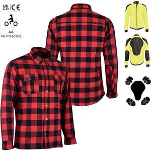 Chemise de moto en fibre d'aramide certifiée CE de haute qualité pour hommes avec protections Equipement de course respirant et réglable - Product Image 1