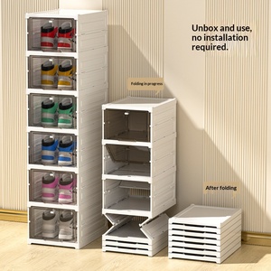 Scatola Portascarpe Trasparente Integrata, Installazione Senza Attrezzi, Pieghevole, Rinforzata e Ispessita - Product Image 2