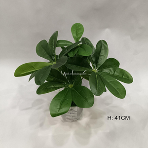 Planta en maceta pequeña Tropical realista, follaje de plástico Artificial variegado, Schefflera <span class=keywords><strong>Arboricola</strong></span> - Product Image 6