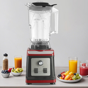 <b>Blender</b> 4 Liter Large Capacity Dual Use Commercial Smoothie Pulverizer <b>Milkshake</b> Maker Silver Red - Product Image 1