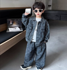 2025 ensemble en jean décontracté pour enfants tenue deux pièces de style coréen élégant avec veste motif solide marque YuYuYuan pour le printemps automne - Product Image 4