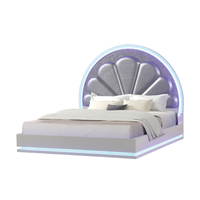 Blanc clair LED Moderne Bois Classique Européen Pas Cher Vente en Gros Maison Hôtel Appartement Design Ensemble de Chambre à coucher