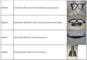 Pour <span class=keywords><strong>Ferrari</strong></span> <span class=keywords><strong>360</strong></span> 2 portes Bodykit pare-chocs <span class=keywords><strong>GT</strong></span> Spoiler aile pare-chocs arrière diffuseurs R arrière - Product Image 2