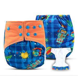 Babyshow Mignon Imprimé Épais Double Gousset Tissu De <span class=keywords><strong>Nuit</strong></span> Réutilisable AI2 Bébé Couches De Poche - Product Image 3