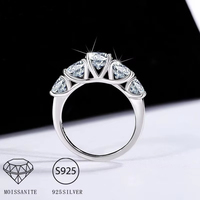 S925 Sterling Silver 3.6 Carat Moissanite Five-Star Ring Classic Fashion High-End Luxury Couple Model