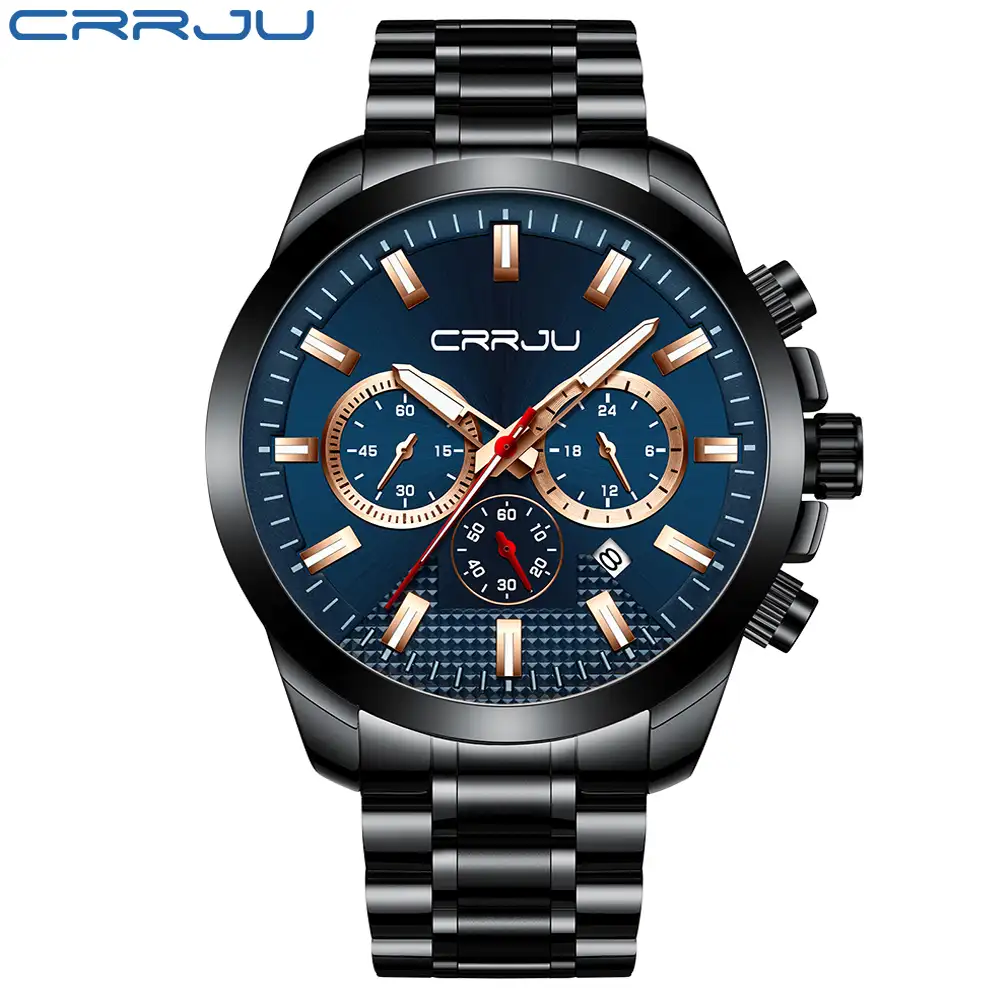 Unique Design Luxury Sport Wrist Watch Multi-function Chronograph Quartz Wristwatch CRRJU 2286