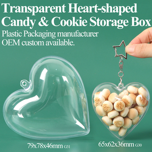 SUNSHING Factory Clear Plastic <b>Heart</b> Ornaments Christmas Wedding Fillable Baubles <b>Heart</b> <b>Shaped</b> Jewelry <b>Box</b> Candy Gift Container - Product Image 1